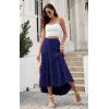 image:imagePRETTYGARDEN Womens Ditzy Floral Print Midi Skirt Boho Elastic High Waist Long Skirts for Women Trendy High Low HemSnavy
