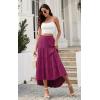 image:imagePRETTYGARDEN Womens Ditzy Floral Print Midi Skirt Boho Elastic High Waist Long Skirts for Women Trendy High Low HemSrose Red