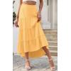 image:imagePRETTYGARDEN Womens Ditzy Floral Print Midi Skirt Boho Elastic High Waist Long Skirts for Women Trendy High Low HemSyellow