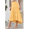 image:imagePRETTYGARDEN Womens Ditzy Floral Print Midi Skirt Boho Elastic High Waist Long Skirts for Women Trendy High Low HemSyellow
