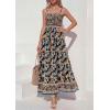 image:imagePRETTYGARDEN Womens Floral Maxi Dress Boho Casual 2026 Summer Spaghetti Strap Smocked Sleeveless Flowy Beach Vacation DressesBlack