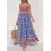 image:imagePRETTYGARDEN Womens Floral Maxi Dress Boho Casual 2026 Summer Spaghetti Strap Smocked Sleeveless Flowy Beach Vacation DressesBlue