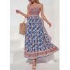 image:imagePRETTYGARDEN Womens Floral Maxi Dress Boho Casual 2026 Summer Spaghetti Strap Smocked Sleeveless Flowy Beach Vacation DressesDark Blue
