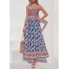 image:imagePRETTYGARDEN Womens Floral Maxi Dress Boho Casual 2026 Summer Spaghetti Strap Smocked Sleeveless Flowy Beach Vacation DressesDark Blue