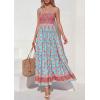 image:imagePRETTYGARDEN Womens Floral Maxi Dress Boho Casual 2026 Summer Spaghetti Strap Smocked Sleeveless Flowy Beach Vacation DressesLight Blue