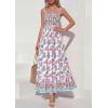 image:imagePRETTYGARDEN Womens Floral Maxi Dress Boho Casual 2026 Summer Spaghetti Strap Smocked Sleeveless Flowy Beach Vacation DressesPink