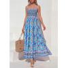image:imagePRETTYGARDEN Womens Floral Maxi Dress Boho Casual 2026 Summer Spaghetti Strap Smocked Sleeveless Flowy Beach Vacation DressesSky Blue