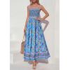 image:imagePRETTYGARDEN Womens Floral Maxi Dress Boho Casual 2026 Summer Spaghetti Strap Smocked Sleeveless Flowy Beach Vacation DressesSky Blue