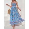 image:imagePRETTYGARDEN Womens Floral Maxi Dress Boho Casual 2026 Summer Spaghetti Strap Smocked Sleeveless Flowy Beach Vacation DressesSky Blue