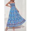 image:imagePRETTYGARDEN Womens Floral Maxi Dress Boho Casual 2026 Summer Spaghetti Strap Smocked Sleeveless Flowy Beach Vacation DressesSky Blue