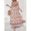 image:imagePRETTYGARDEN Womens Floral Maxi Dress Boho Casual 2026 Summer Spaghetti Strap Smocked Sleeveless Flowy Beach Vacation DressesWhite
