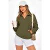image:imagePRETTYGARDEN Womens Half Zip Oversized Sweatshirts Fleece Hoodies 2026 Trendy Long Sleeve Pullover Tops Y2k Spring OutfitsArmy Green