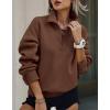 image:imagePRETTYGARDEN Womens Half Zip Oversized Sweatshirts Fleece Hoodies 2026 Trendy Long Sleeve Pullover Tops Y2k Spring OutfitsCoffee