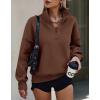 image:imagePRETTYGARDEN Womens Half Zip Oversized Sweatshirts Fleece Hoodies 2026 Trendy Long Sleeve Pullover Tops Y2k Spring OutfitsCoffee