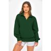 image:imagePRETTYGARDEN Womens Half Zip Oversized Sweatshirts Fleece Hoodies 2026 Trendy Long Sleeve Pullover Tops Y2k Spring OutfitsDark Green