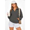 image:imagePRETTYGARDEN Womens Half Zip Oversized Sweatshirts Fleece Hoodies 2026 Trendy Long Sleeve Pullover Tops Y2k Spring OutfitsDark Grey