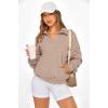 image:imagePRETTYGARDEN Womens Half Zip Oversized Sweatshirts Fleece Hoodies 2026 Trendy Long Sleeve Pullover Tops Y2k Spring OutfitsLight Coffee
