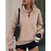 image:imagePRETTYGARDEN Womens Half Zip Oversized Sweatshirts Fleece Hoodies 2026 Trendy Long Sleeve Pullover Tops Y2k Spring OutfitsLight Coffee