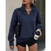 image:imagePRETTYGARDEN Womens Half Zip Oversized Sweatshirts Fleece Hoodies 2026 Trendy Long Sleeve Pullover Tops Y2k Spring OutfitsNavy