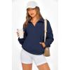 image:imagePRETTYGARDEN Womens Half Zip Oversized Sweatshirts Fleece Hoodies 2026 Trendy Long Sleeve Pullover Tops Y2k Spring OutfitsNavy