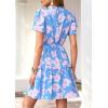 image:imagePRETTYGARDEN Womens Summer Floral Mini Dress 2026 Trendy Ruffle Short Sleeve V Neck Flowy A Line Short Beach DressesFloral Sky Blue White