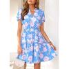 image:imagePRETTYGARDEN Womens Summer Floral Mini Dress 2026 Trendy Ruffle Short Sleeve V Neck Flowy A Line Short Beach DressesFloral Sky Blue White