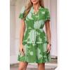 image:imagePRETTYGARDEN Womens Summer Floral Mini Dress 2026 Trendy Ruffle Short Sleeve V Neck Flowy A Line Short Beach DressesGreen Floral