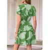 image:imagePRETTYGARDEN Womens Summer Floral Mini Dress 2026 Trendy Ruffle Short Sleeve V Neck Flowy A Line Short Beach DressesGreen Floral