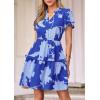 image:imagePRETTYGARDEN Womens Summer Floral Mini Dress 2026 Trendy Ruffle Short Sleeve V Neck Flowy A Line Short Beach DressesRoyal Blue Floral