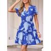 image:imagePRETTYGARDEN Womens Summer Floral Mini Dress 2026 Trendy Ruffle Short Sleeve V Neck Flowy A Line Short Beach DressesRoyal Blue Floral