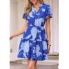 image:imagePRETTYGARDEN Womens Summer Floral Mini Dress 2026 Trendy Ruffle Short Sleeve V Neck Flowy A Line Short Beach DressesRoyal Blue Floral
