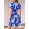 image:imagePRETTYGARDEN Womens Summer Floral Mini Dress 2026 Trendy Ruffle Short Sleeve V Neck Flowy A Line Short Beach DressesRoyal Blue Floral