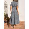 image:imagePRETTYGARDEN Womens Summer Maxi Button Up Shirt Dress 2026 Short Sleeve Striped A Line Long Flowy Elegant Spring DressesBlack Striped