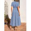 image:imagePRETTYGARDEN Womens Summer Maxi Button Up Shirt Dress 2026 Short Sleeve Striped A Line Long Flowy Elegant Spring DressesBlue Striped
