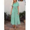 image:imagePRETTYGARDEN Womens Summer Maxi Button Up Shirt Dress 2026 Short Sleeve Striped A Line Long Flowy Elegant Spring DressesGreen Striped