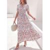 image:imagePRETTYGARDEN Womens Summer Maxi Dresses Boho Floral Short Sleeve V Neck Casual Wedding Guest 2026 Beach Vacation OutfitsFloral Beige Multicolored