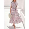 image:imagePRETTYGARDEN Womens Summer Maxi Dresses Boho Floral Short Sleeve V Neck Casual Wedding Guest 2026 Beach Vacation OutfitsFloral Beige Multicolored