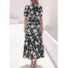 image:imagePRETTYGARDEN Womens Summer Maxi Dresses Boho Floral Short Sleeve V Neck Casual Wedding Guest 2026 Beach Vacation OutfitsFloral Black White