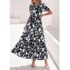 image:imagePRETTYGARDEN Womens Summer Maxi Dresses Boho Floral Short Sleeve V Neck Casual Wedding Guest 2026 Beach Vacation OutfitsFloral Black White