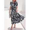 image:imagePRETTYGARDEN Womens Summer Maxi Dresses Boho Floral Short Sleeve V Neck Casual Wedding Guest 2026 Beach Vacation OutfitsFloral Black White