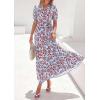 image:imagePRETTYGARDEN Womens Summer Maxi Dresses Boho Floral Short Sleeve V Neck Casual Wedding Guest 2026 Beach Vacation OutfitsFloral Blue Brown