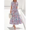 image:imagePRETTYGARDEN Womens Summer Maxi Dresses Boho Floral Short Sleeve V Neck Casual Wedding Guest 2026 Beach Vacation OutfitsFloral Blue Brown