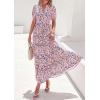 image:imagePRETTYGARDEN Womens Summer Maxi Dresses Boho Floral Short Sleeve V Neck Casual Wedding Guest 2026 Beach Vacation OutfitsFloral Navy Blue