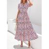 image:imagePRETTYGARDEN Womens Summer Maxi Dresses Boho Floral Short Sleeve V Neck Casual Wedding Guest 2026 Beach Vacation OutfitsFloral Navy Blue