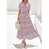 image:imagePRETTYGARDEN Womens Summer Maxi Dresses Boho Floral Short Sleeve V Neck Casual Wedding Guest 2026 Beach Vacation OutfitsFloral Navy Blue
