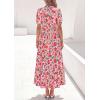 image:imagePRETTYGARDEN Womens Summer Maxi Dresses Boho Floral Short Sleeve V Neck Casual Wedding Guest 2026 Beach Vacation OutfitsFloral Orange Pink Red