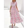 image:imagePRETTYGARDEN Womens Summer Maxi Dresses Boho Floral Short Sleeve V Neck Casual Wedding Guest 2026 Beach Vacation OutfitsFloral Pink Multicolored