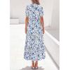 image:imagePRETTYGARDEN Womens Summer Maxi Dresses Boho Floral Short Sleeve V Neck Casual Wedding Guest 2026 Beach Vacation OutfitsFloral White Blue