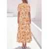 image:imagePRETTYGARDEN Womens Summer Maxi Dresses Boho Floral Short Sleeve V Neck Casual Wedding Guest 2026 Beach Vacation OutfitsFloral White Orange