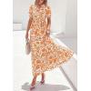 image:imagePRETTYGARDEN Womens Summer Maxi Dresses Boho Floral Short Sleeve V Neck Casual Wedding Guest 2026 Beach Vacation OutfitsFloral White Orange